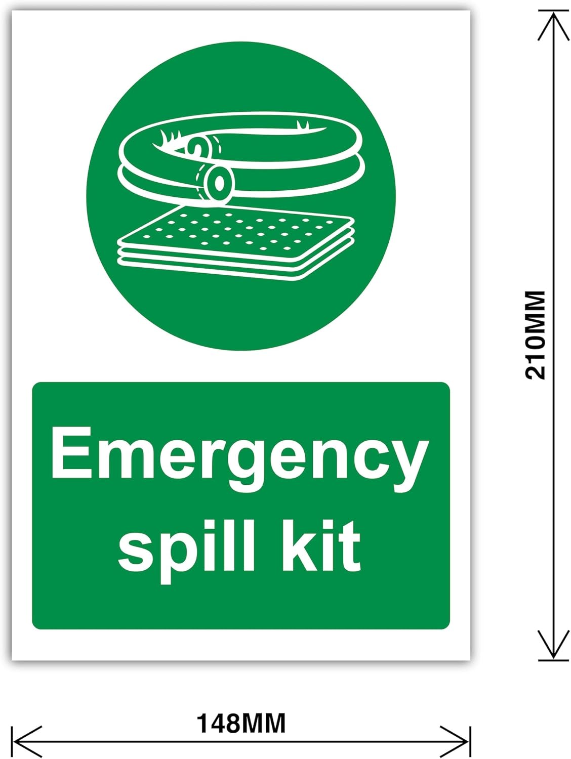 Set of 4 Workplace Safety Sign Labels (148 × 210 mm), Emergency Spill Kit, Spill Kit Location, Emergency Eye Wash & COSHH Cupboard – Self Adhesive Polypropylene Stickers