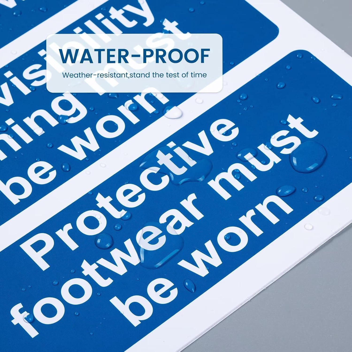 Site Safety Signs for Construction Areas - 400mm x 300mm - Health and Safety Signs, Warning Signage - 1mm PVC Rigid Plastic, Matte Finish, 4 Pre-Drilled Holes and Adhesive Backing