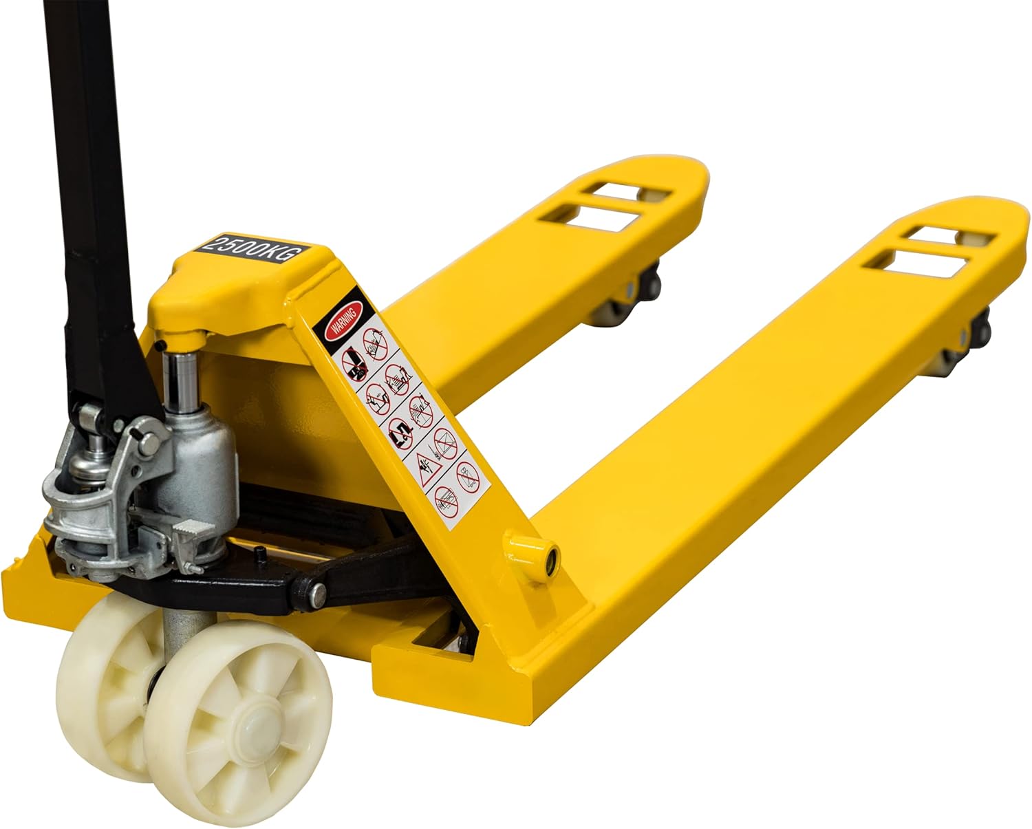 The Workplace Depot Hand Pallet Truck, 2500kg Manual Lift Trolley Jack – Heavy-Duty Hydraulic Pump for Warehouse & Industrial Use – Corrosion-Resistant, Ergonomic Handle (Nylon Wheels)